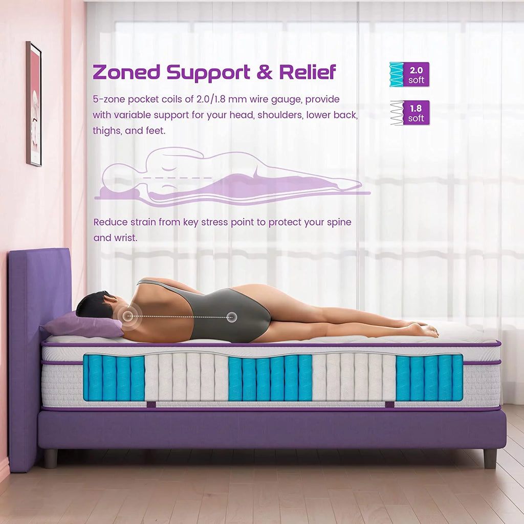 Queen Size 10 inch Memory Foam Hybrid Mattress S84651