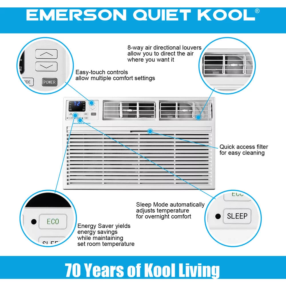 230V 14,000 BTU Through-the-Wall Air Conditioner with Remote Control N90940