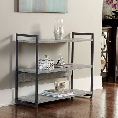Faux Slate Metal Etagere Bookcase 3 Shelves Y999