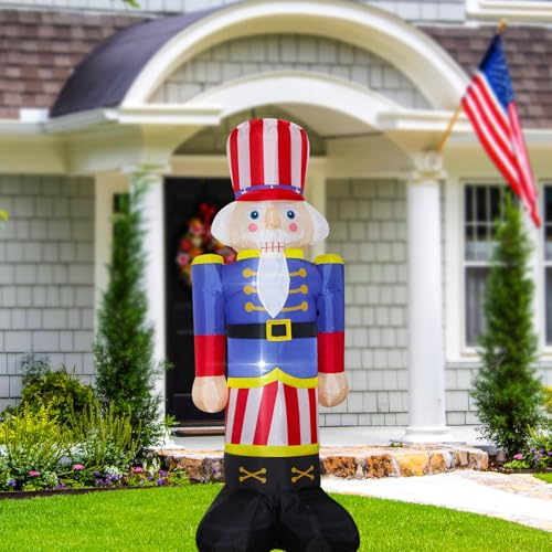 8Ft Patriotic Nutcracker Inflatable Decoration E25804