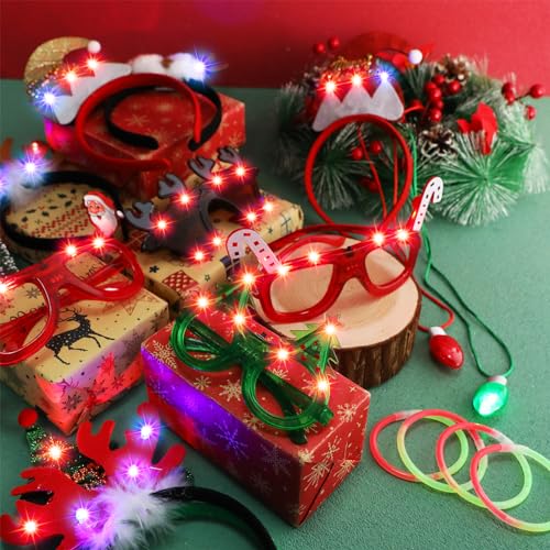 40 Pcs Light Up Christmas Glow Accessories Set Q146