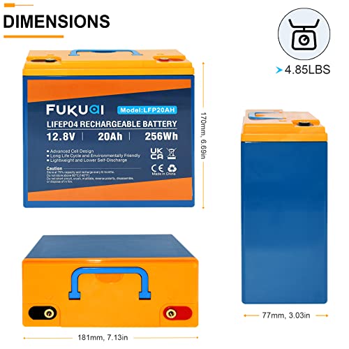 12V 20Ah LiFePO4 Lithium Battery D7220