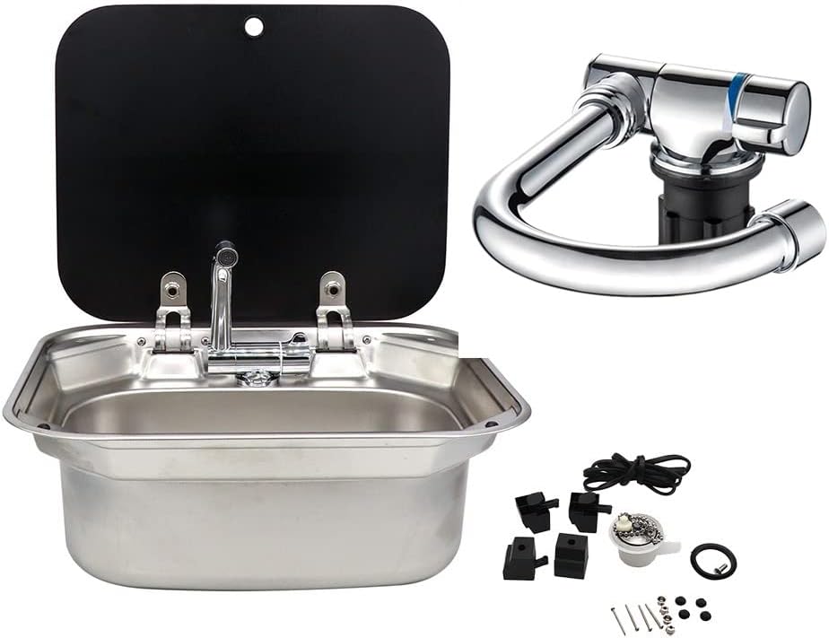 Stainless Steel Outdoor Sink with Glass Lid and Faucet G733