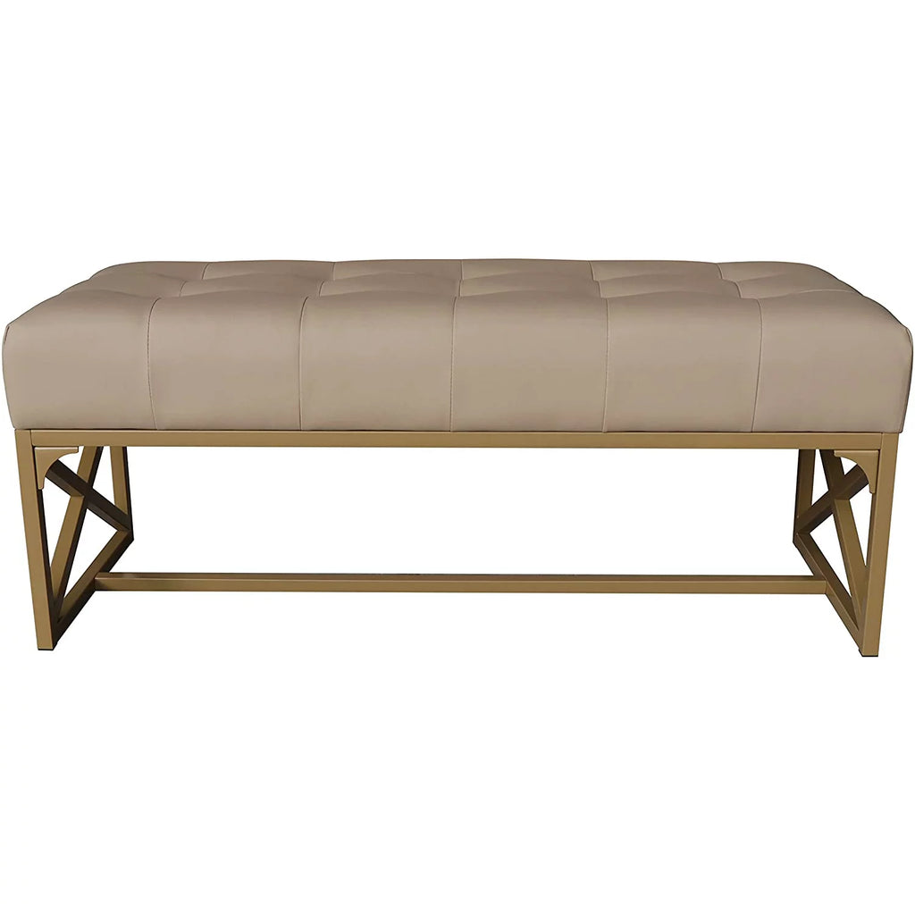Faux Leather Bench 40.2 Inches Gold K703989