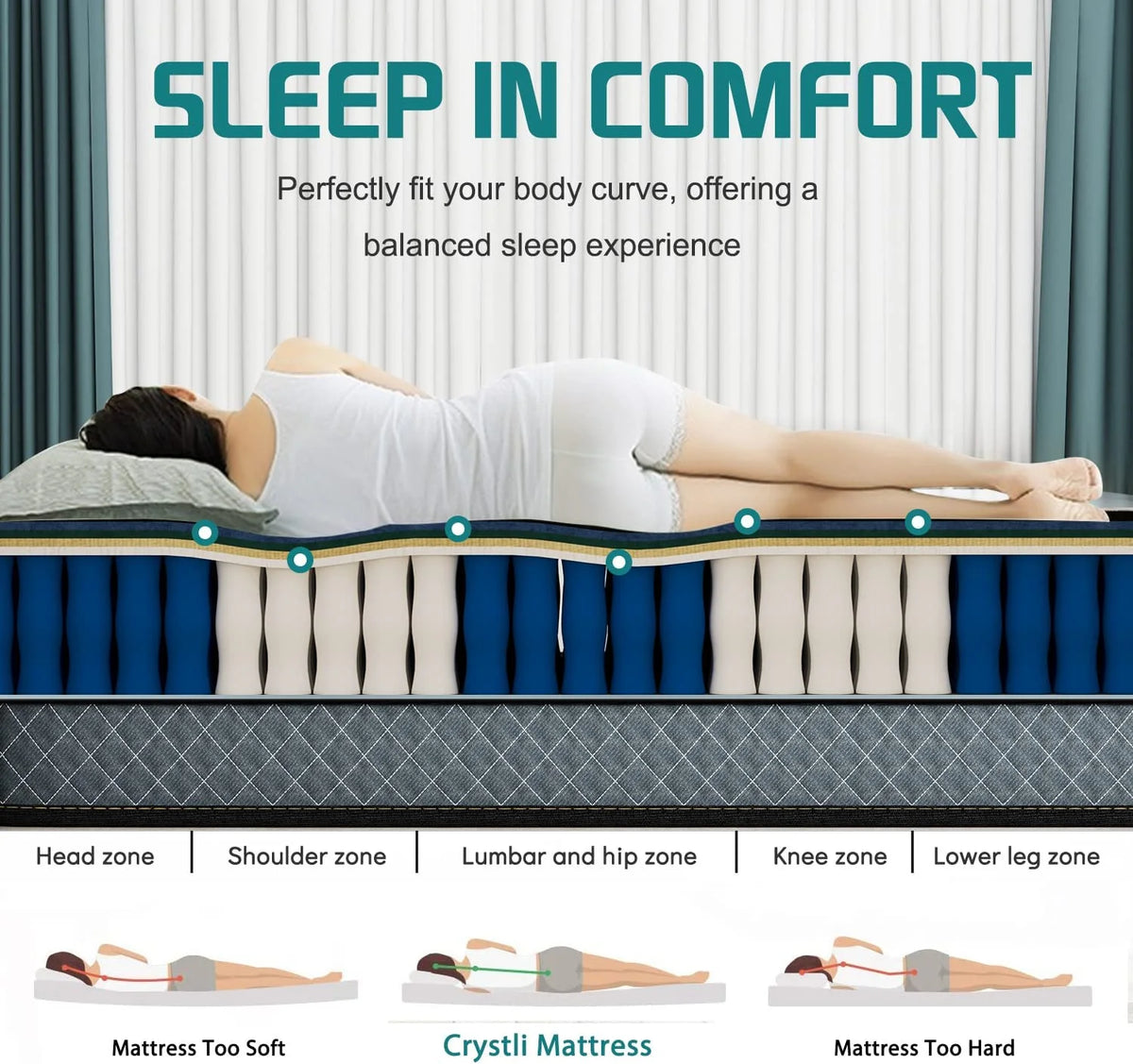 King Size Memory Foam Hybrid Innerspring Mattress Q246
