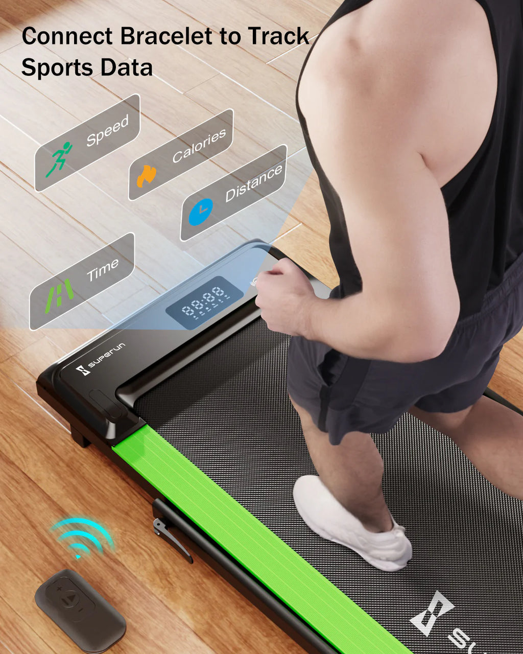 2 in 1 Folding Treadmill 3 HP 300lbs Capacity R199