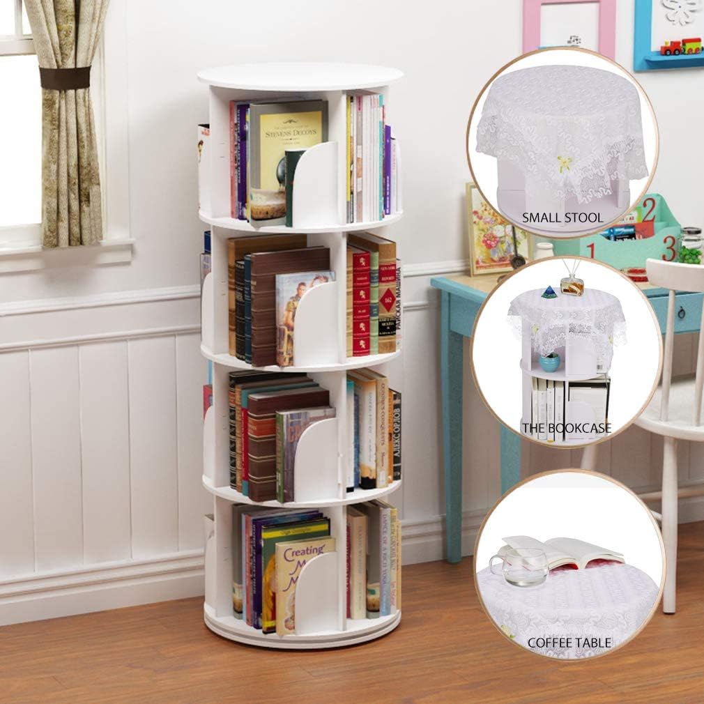 Rotating 360 Display Floor Standing Bookshelf Storage Rack S8373