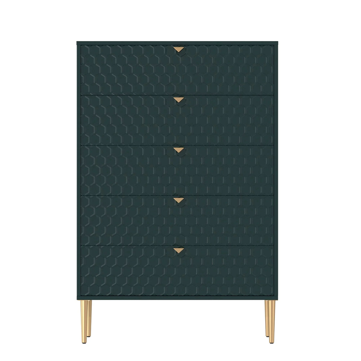 5-Drawer Green Wood Dresser T140031