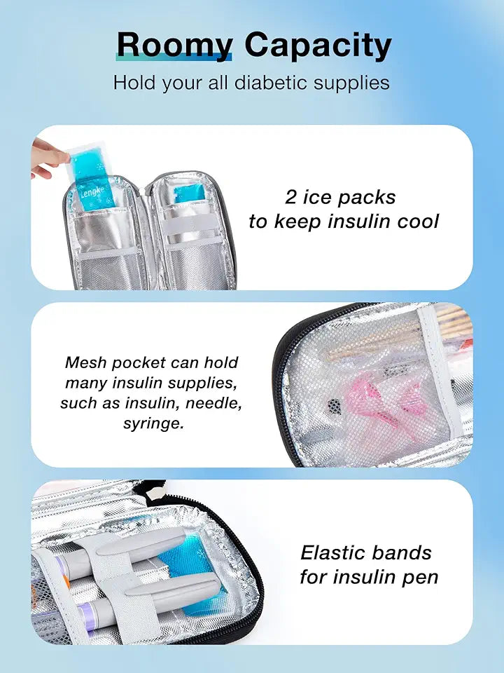 Insulin Cooler Travel Case and 4 Gel Ice Packs Q592104