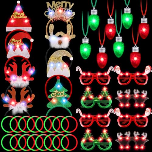 40 Pcs Light Up Christmas Glow Accessories Set Q146