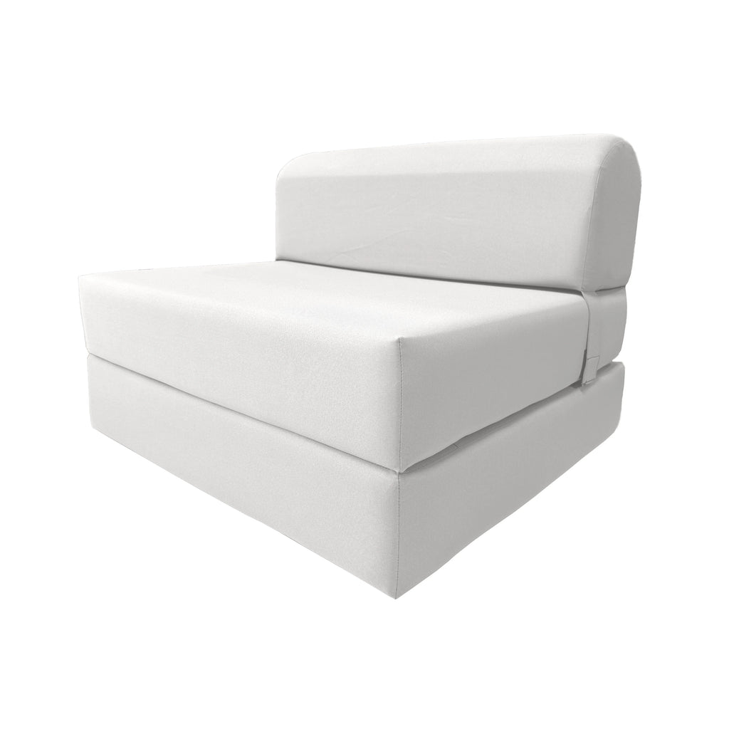 White Folding Sleeper Chair Foam Bed D480011