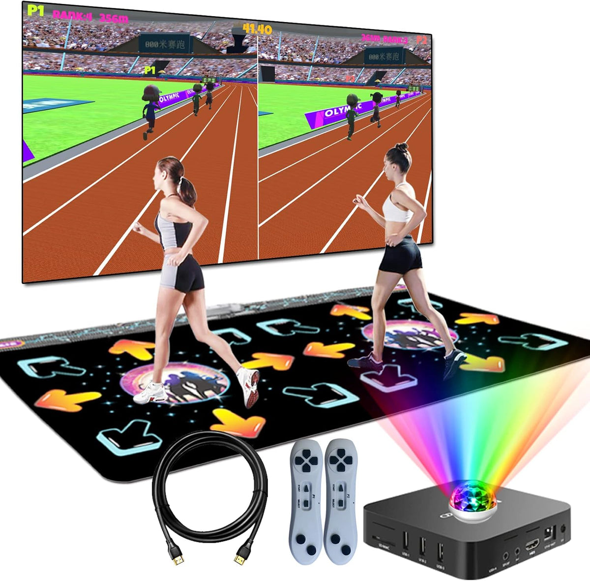 Double Dance Mat with 2.4G Wireless Handle F12682