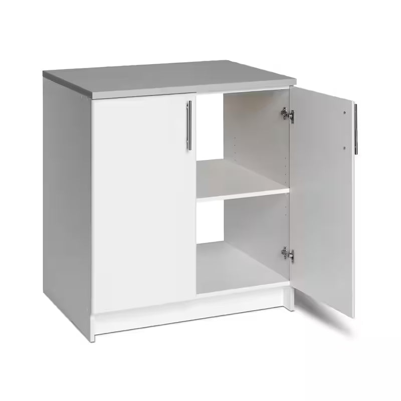 White Wood Freestanding Garage Cabinet O5509