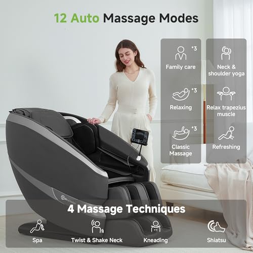 Black Full Body Zero Gravity Shiatsu Massage Recliner N640