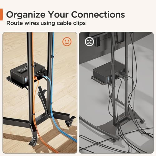 Rolling TV Stand on Wheels for 32-85 Inch Screens up to 132 lbs D166