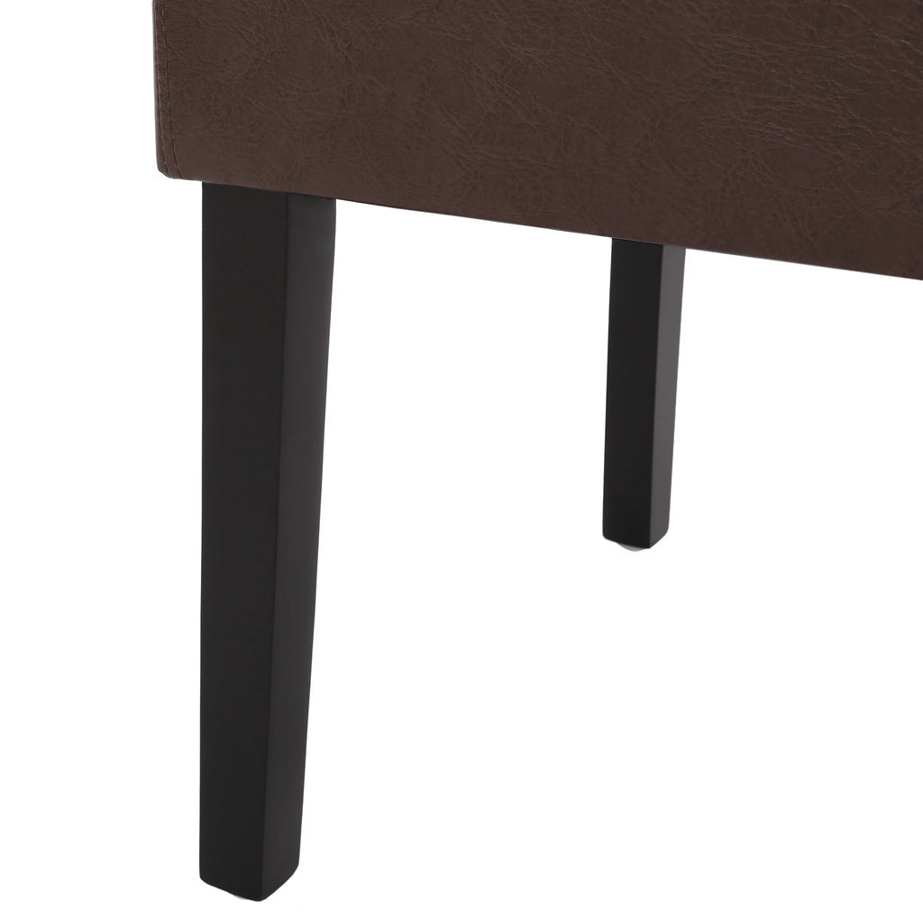 Faux Leather Dining Chairs Set of 4 Dark Brown I497356