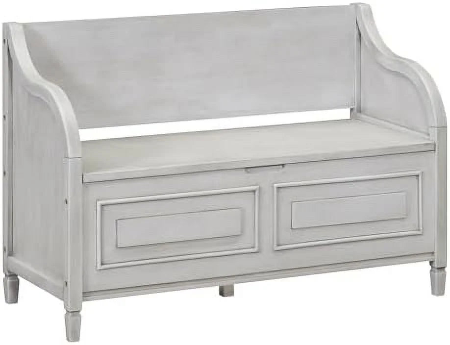 Espresso Wooden Entry Bench with Hidden Compartments and Removable Cushion D4055