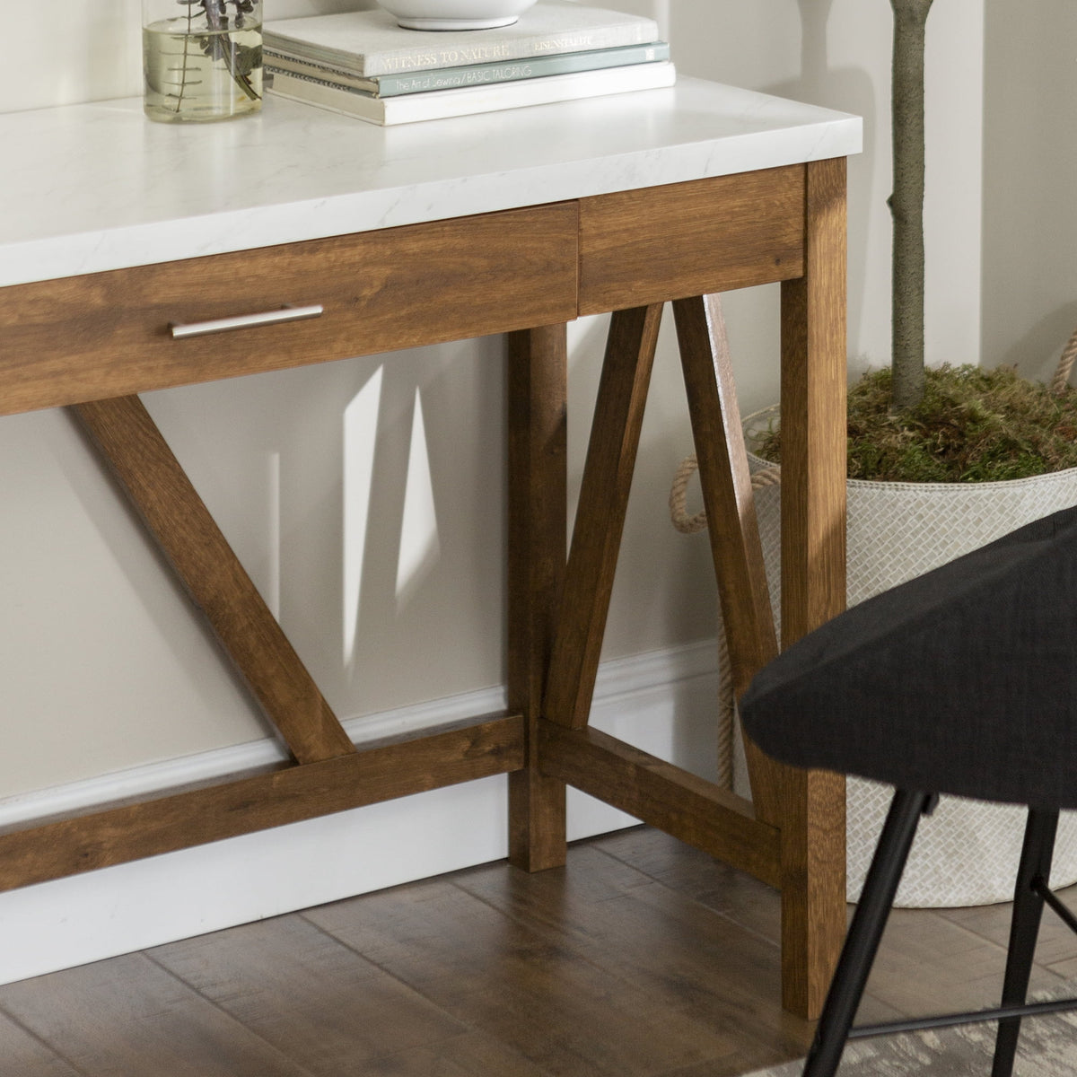 Rustic Farmhouse Computer Writing Desk with Drawer H164200