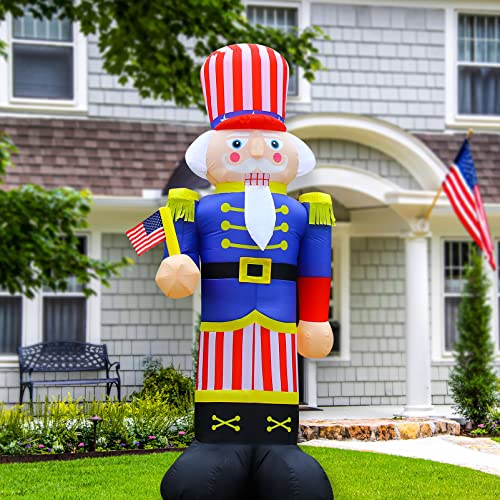 8Ft Patriotic Nutcracker Inflatable Decoration E25804