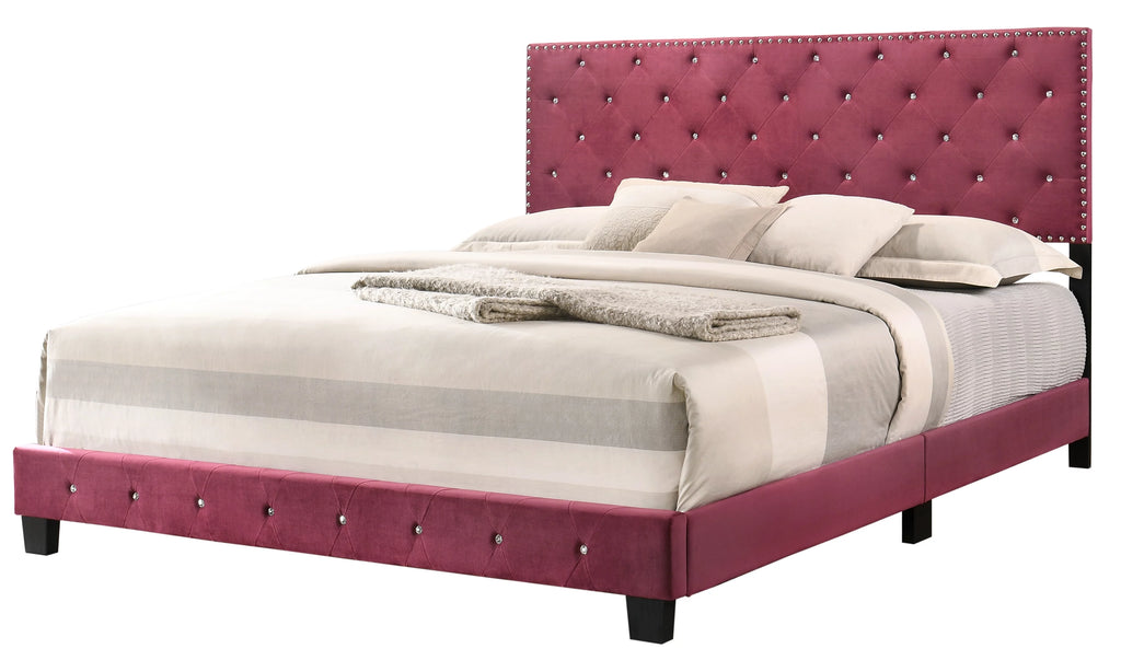 Velvet Upholstered King Bed L9213
