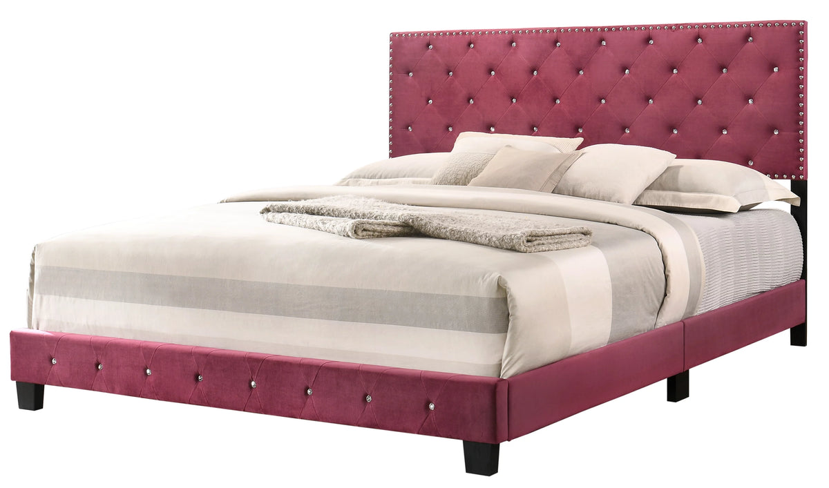 Velvet Upholstered King Bed L9213