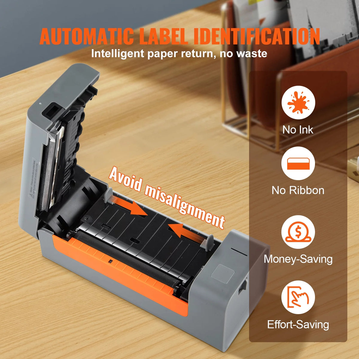 Thermal Label Printer, 203DPI USB Connection, Gray D614