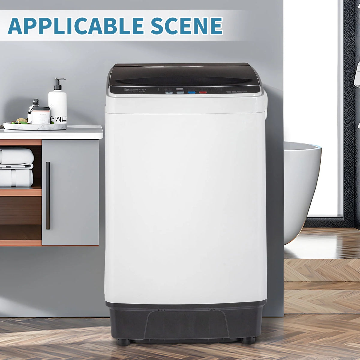 Full Automatic Washing Machine with Drain Pump, White And Black D439