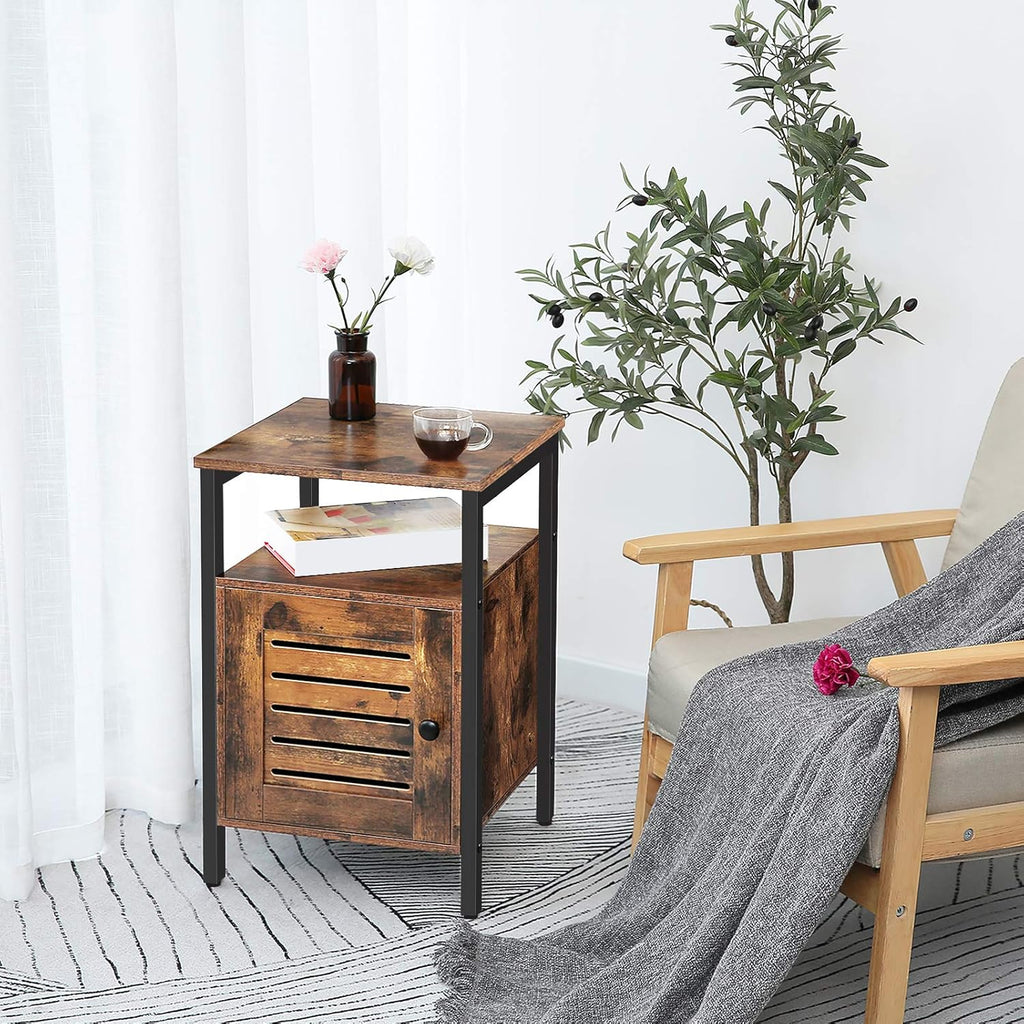 Set of 2 Wood Nightstand with Storage D1064