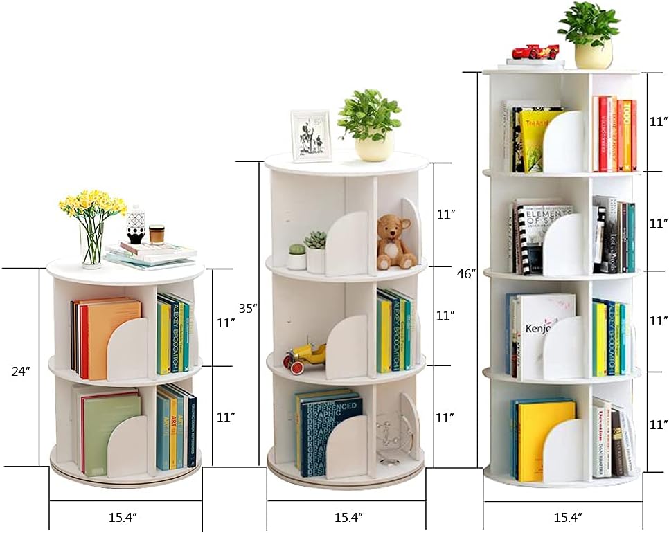 Rotating 360 Display Floor Standing Bookshelf Storage Rack S8373