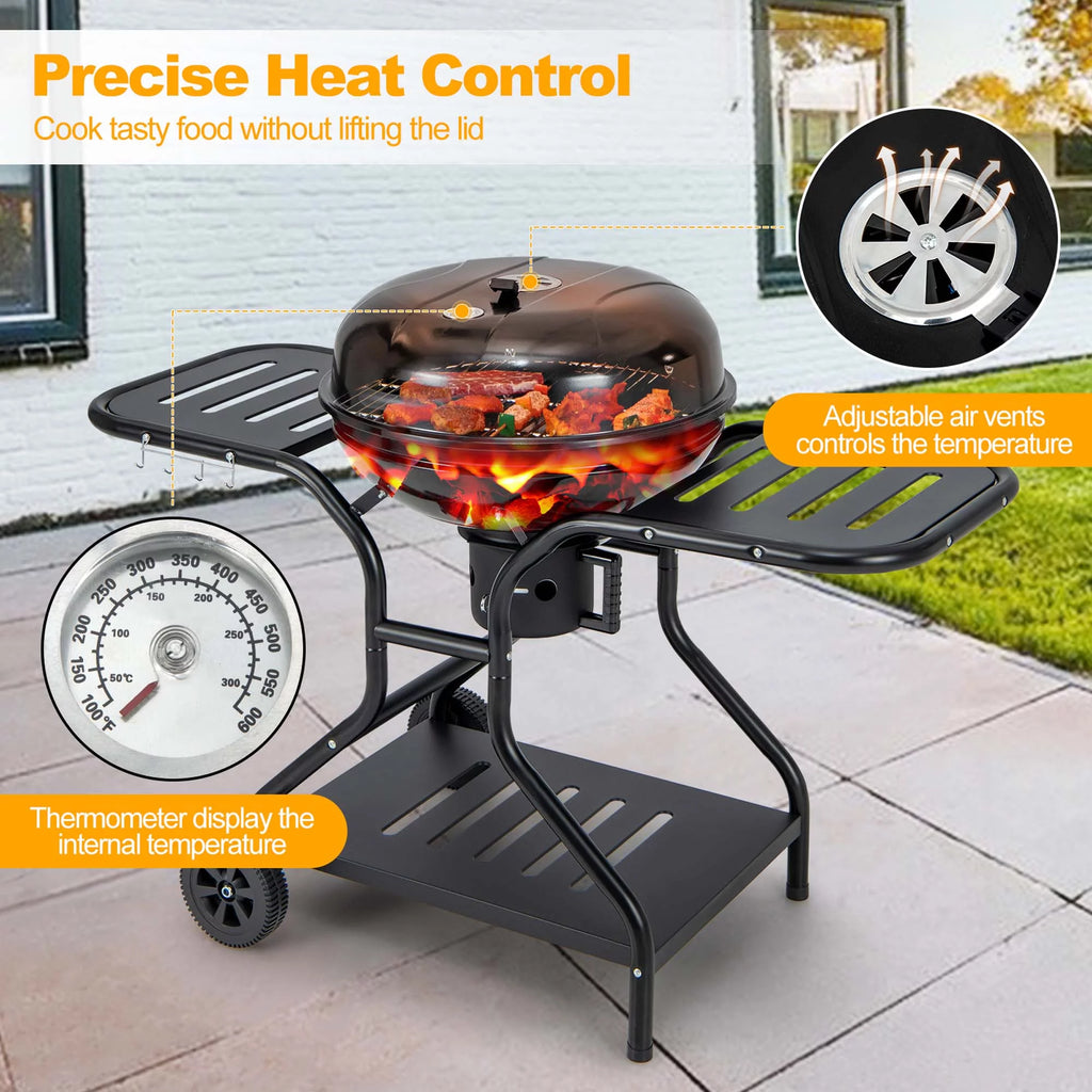 22 inch Charcoal BBQ Grill with Thermometer B540