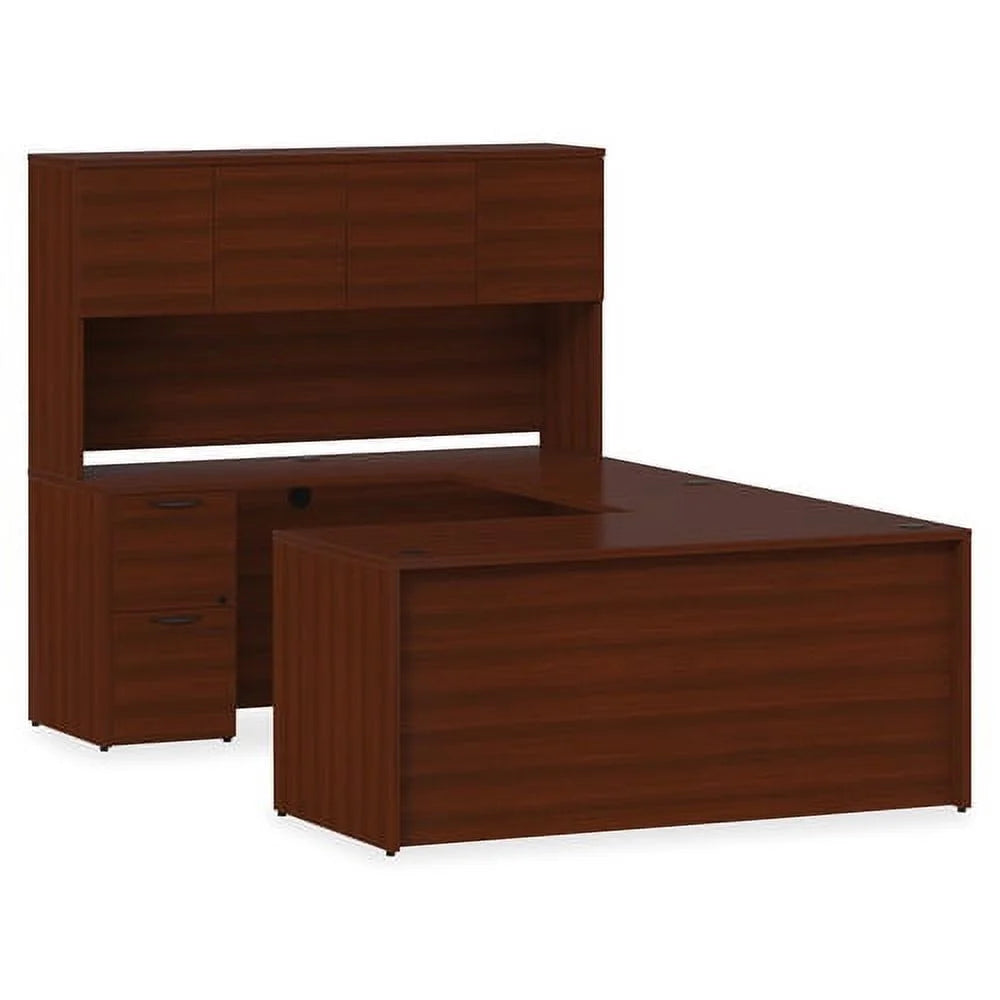 Mahogany Laminate Left-Pedestal Desk O21794