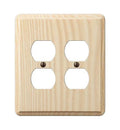 Beige 2 Gang Ash Wood Duplex Outlet Wall Plate A537