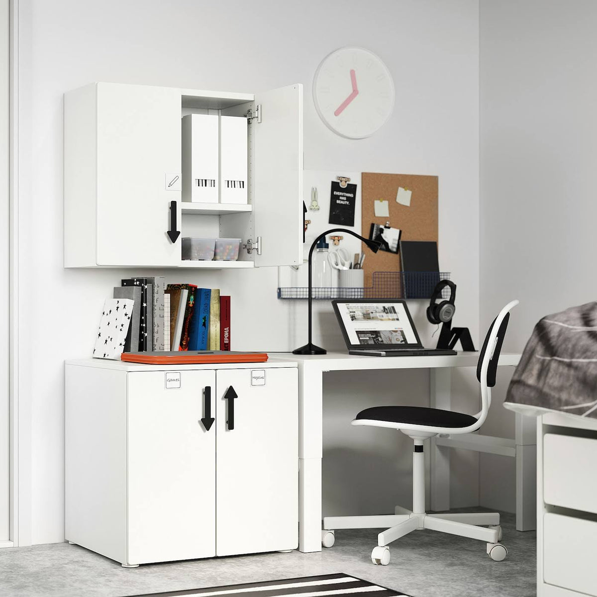 White Wall Cabinet with 1 Shelf E977