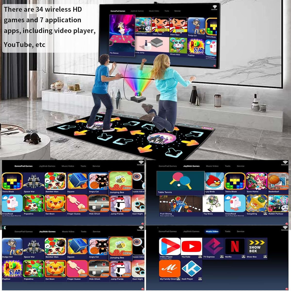 Double Dance Mat with 2.4G Wireless Handle F12682