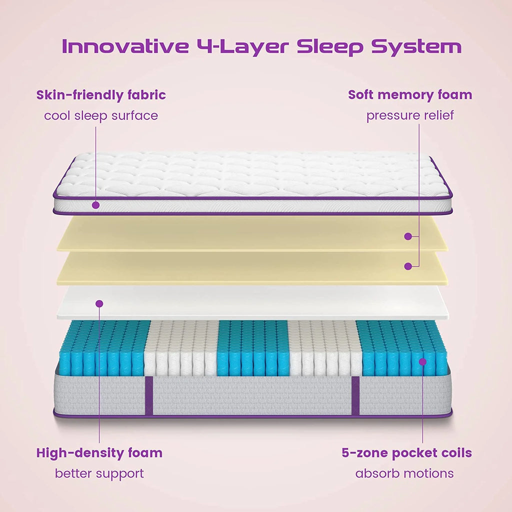 Queen Size 10 inch Memory Foam Hybrid Mattress S84651