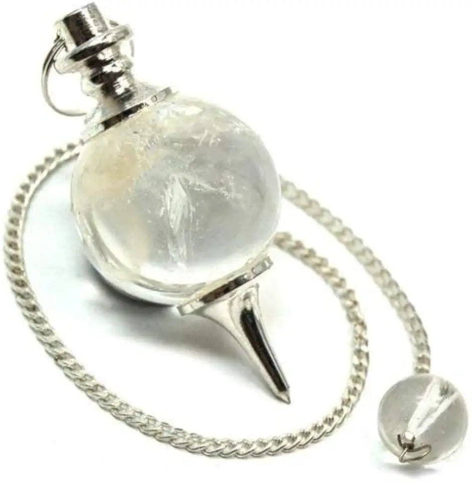 Clear Quartz Crystal Ball Shape Pendulum X13224