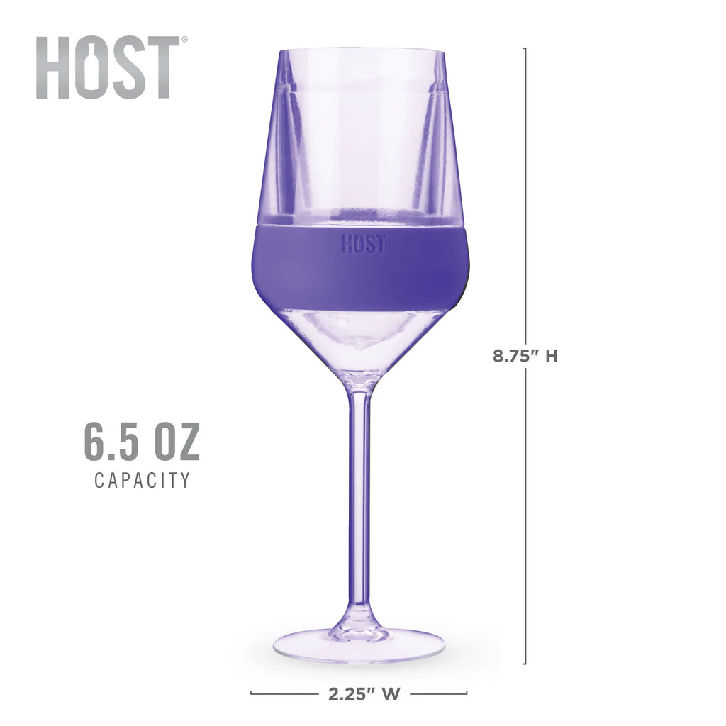 Double-Walled Stemmed Wine Glasses with Cooling Gel, 6.5 Oz, Set of 4 A137