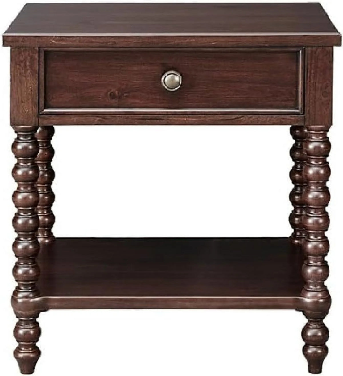 Brown 2 Tier Nightstand with Drawer F16683