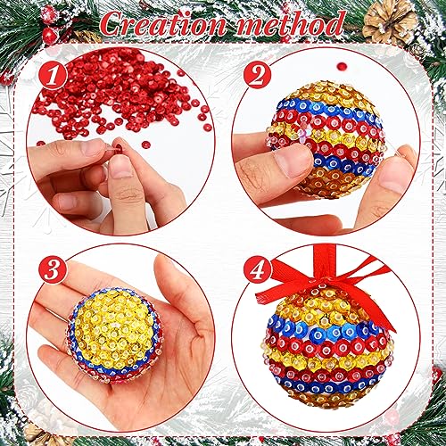 20 Sets Christmas Crafts Sequin Ornaments Kit Q328131