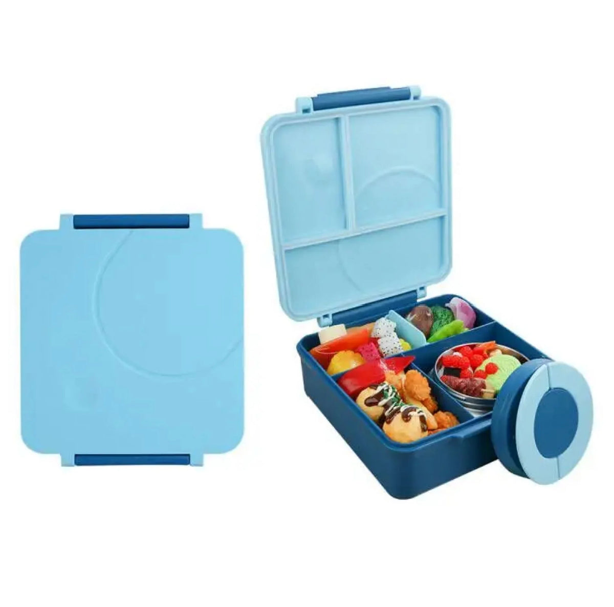 Blue Leak Proof Bento Box with Thermos Food Jar B86016