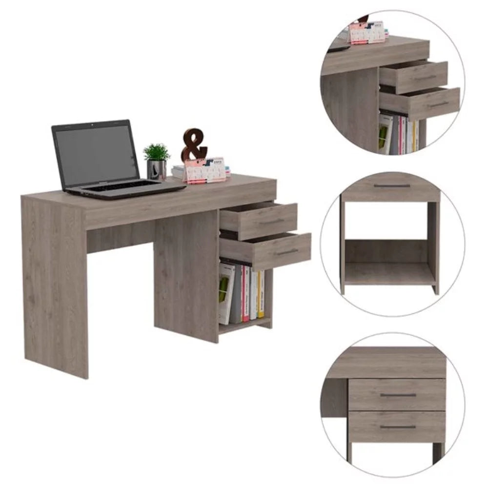 Grey 2 Drawer Desk F196