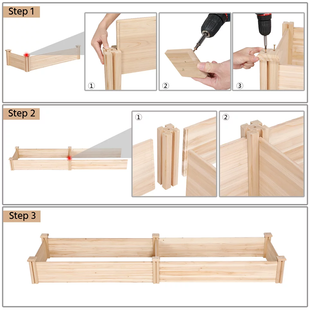Wooden Raised Garden Bed Planter Box G22831
