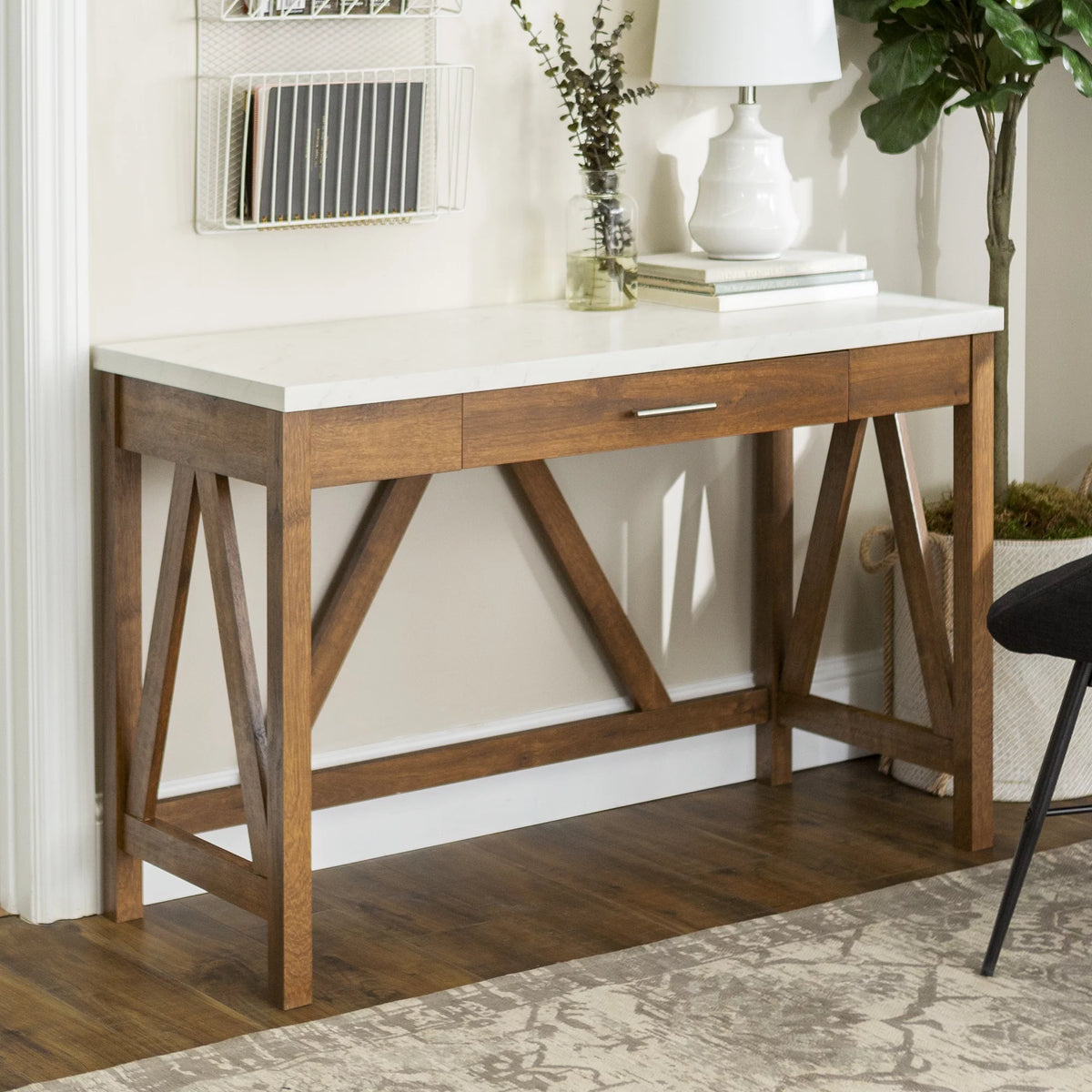 Rustic Farmhouse Computer Writing Desk with Drawer H164200