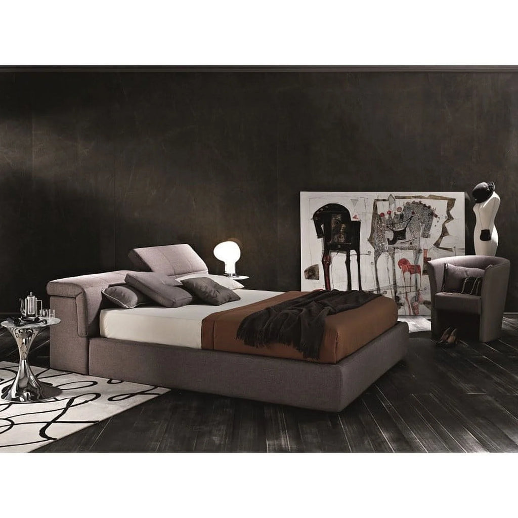 Queen Size Taupe Storage Bed W2632