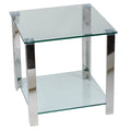 Glass Stainless Steel End Table P51296