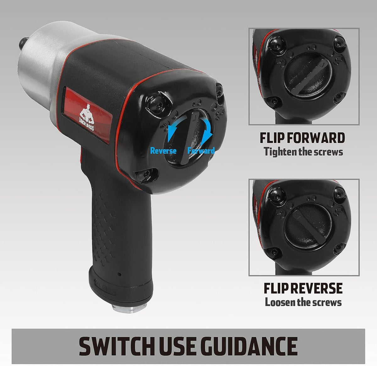 1/2-Inch Drive Air Impact Wrench with 8 Sockets & Case H8148