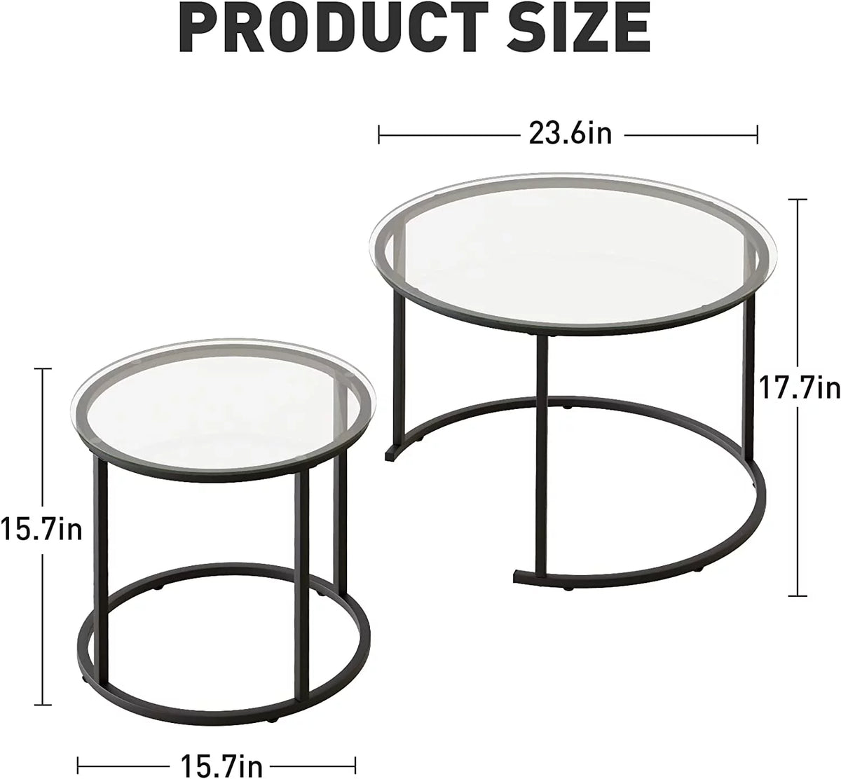 Tempered Glass Round End Table Z1002