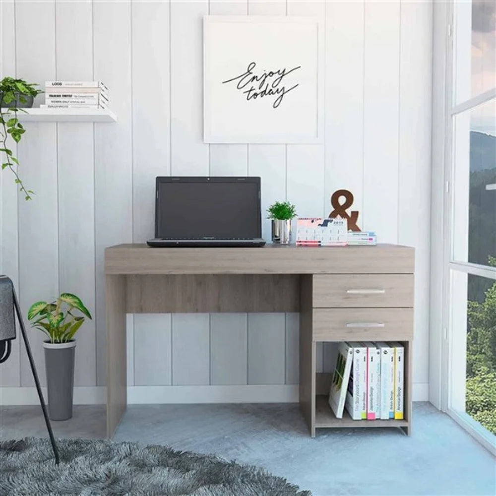 Grey 2 Drawer Desk F196