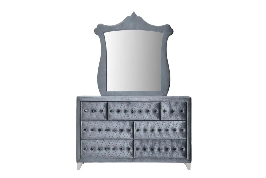 Gray Velvet Mirror Z775