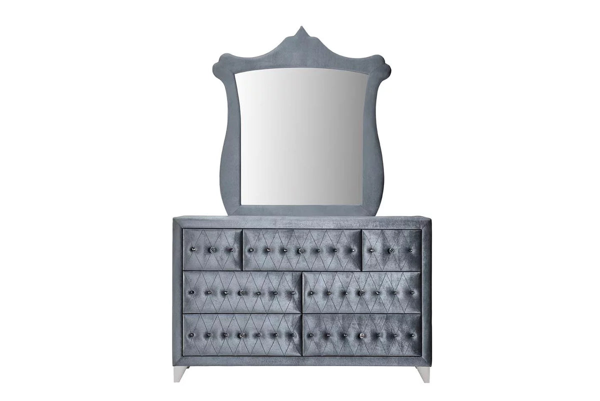 Gray Velvet Mirror Z775